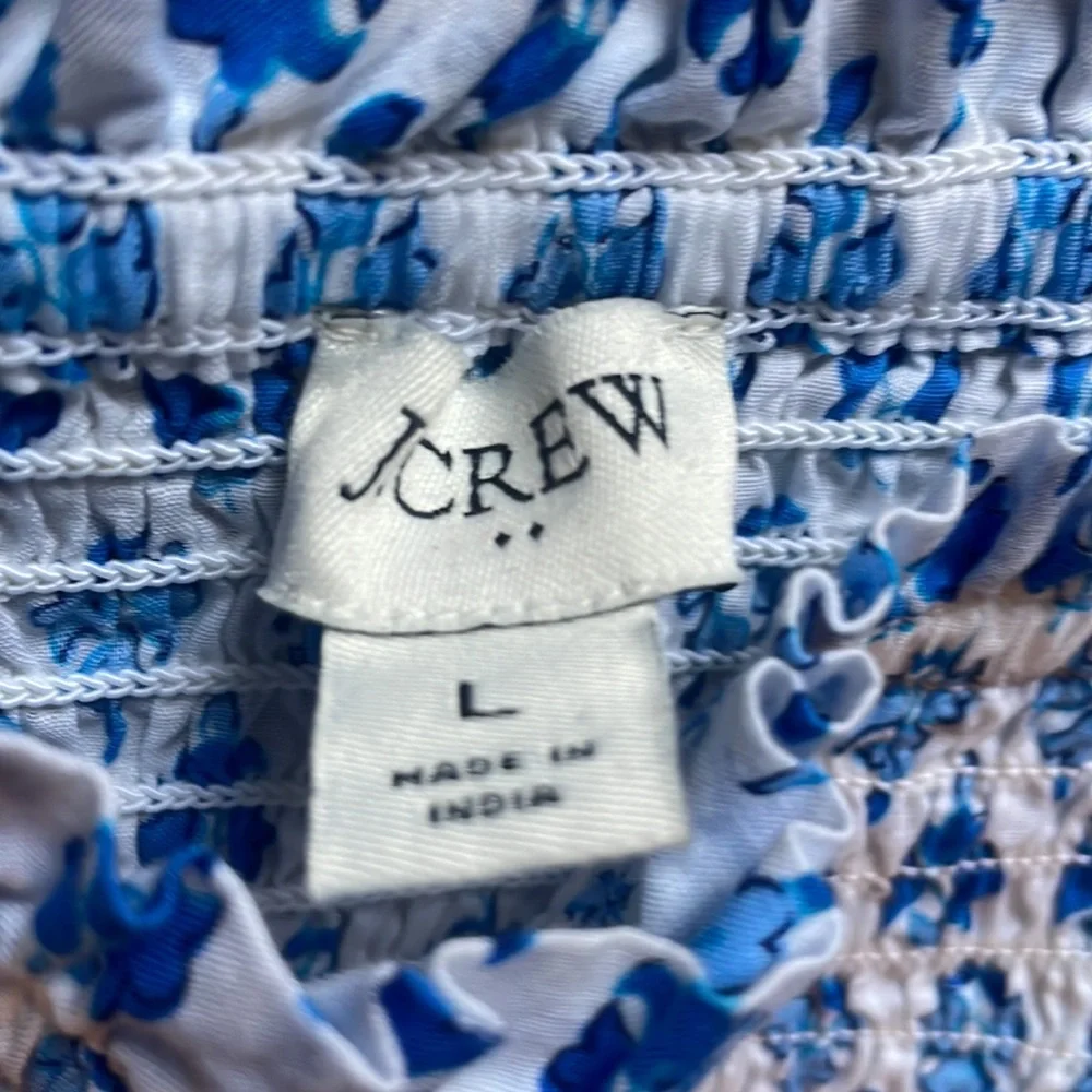 J crew crop bow tie top size large blue white - Picture 3 of 5